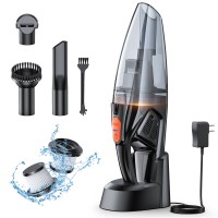 TEUMI Handheld Vacuum Cordless Rechargeable 9KPA - [2H Fast Charging Dock] Portable Car Vacuum Cleaner High Power Suction with LED Light, 2 HEPA Filters, Dust Buster Wet Dry for Home/Car/Office/Pet