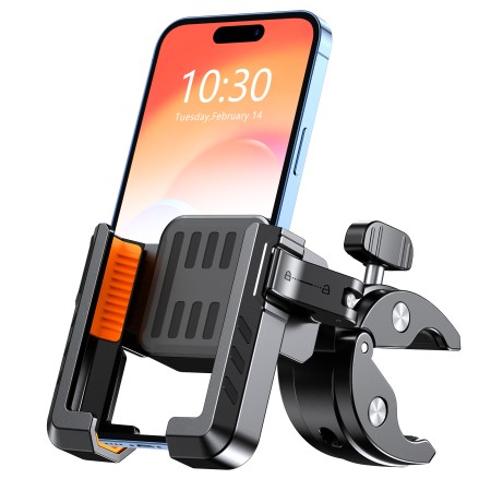 TEUMI Bike Phone Mount - [Camera Friendly] Motorcycle Phone Mount, [Super Sturdy] Bicycle Scooter Handlebar Phone Clip, Phone Holder Compatible with iPhone16 Pro Max, S24 Ultra and More 4.7”-7” Phones
