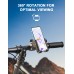 TEUMI Bike Phone Mount - [Camera Friendly] Motorcycle Phone Mount, [Super Sturdy] Bicycle Scooter Handlebar Phone Clip, Phone Holder Compatible with iPhone16 Pro Max, S24 Ultra and More 4.7”-7” Phones